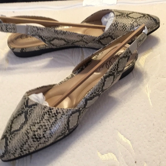 NWT, NIB, fauxTan Snake SLINGBACK FLATS,SIZE 8M,Abella True Comfort,Knit Fabric - Picture 8 of 14